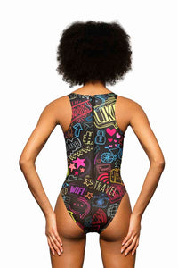 bañador waterpolo estampado mujer Layna Sport - vista-1