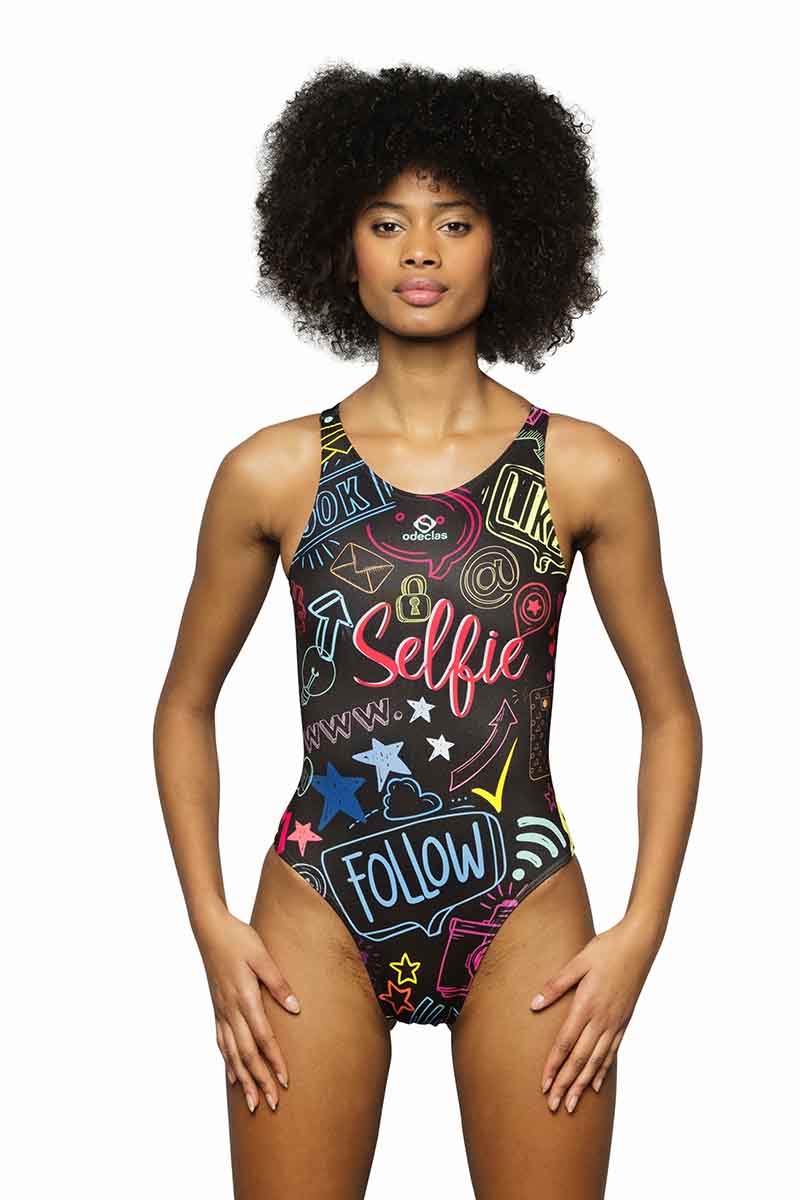 bañador waterpolo estampado mujer Layna Sport - vista principal