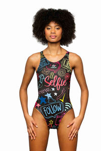bañador waterpolo estampado mujer Layna Sport - vista principal