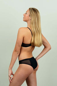 Bikini negro de tejido sostenible y resistente-Vista-2