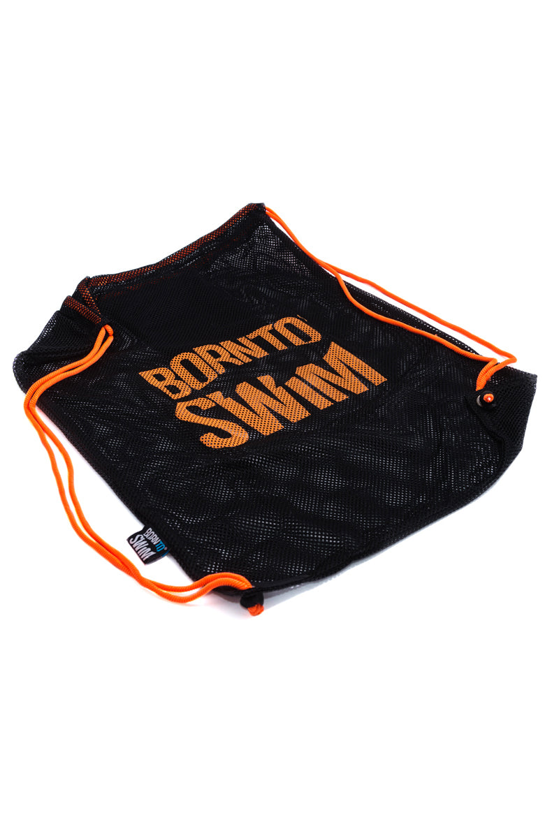 bañador liso hombre Mesh Bag Black-Orange - vista principal
