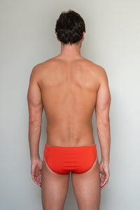 bañador liso hombre Slip Naranja Teja - vista-2