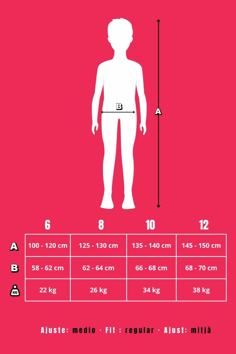 Bañador deporetivo gredos de niño guia de tallas